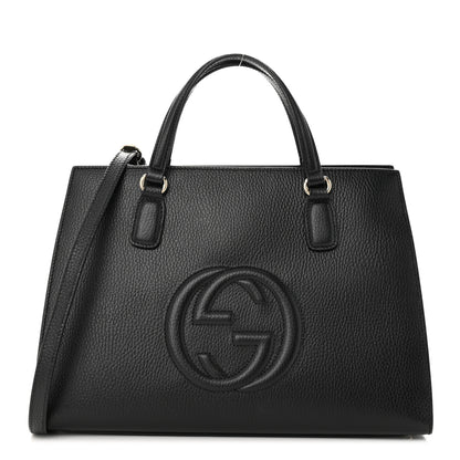 Gucci Pebbled Calfskin Large Soho Top Handle Satchel Black 1 of 10