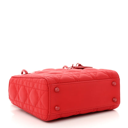 Christian Dior Ultra Matte Calfskin Cannage Mini Lady Dior Red 3 of 8