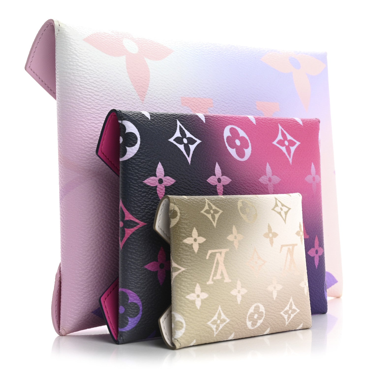 Louis Vuitton Monogram Giant Spring in the City Kirigami Pochette Set Sunrise Pastel Midnight Fuchsia Sunset Kaki 3 of 11