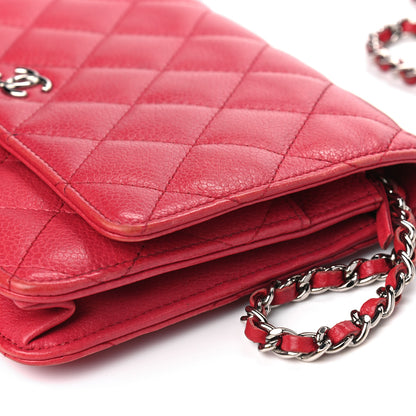 Chanel Caviar Quilted Wallet on Chain WOC Red 13 of 16