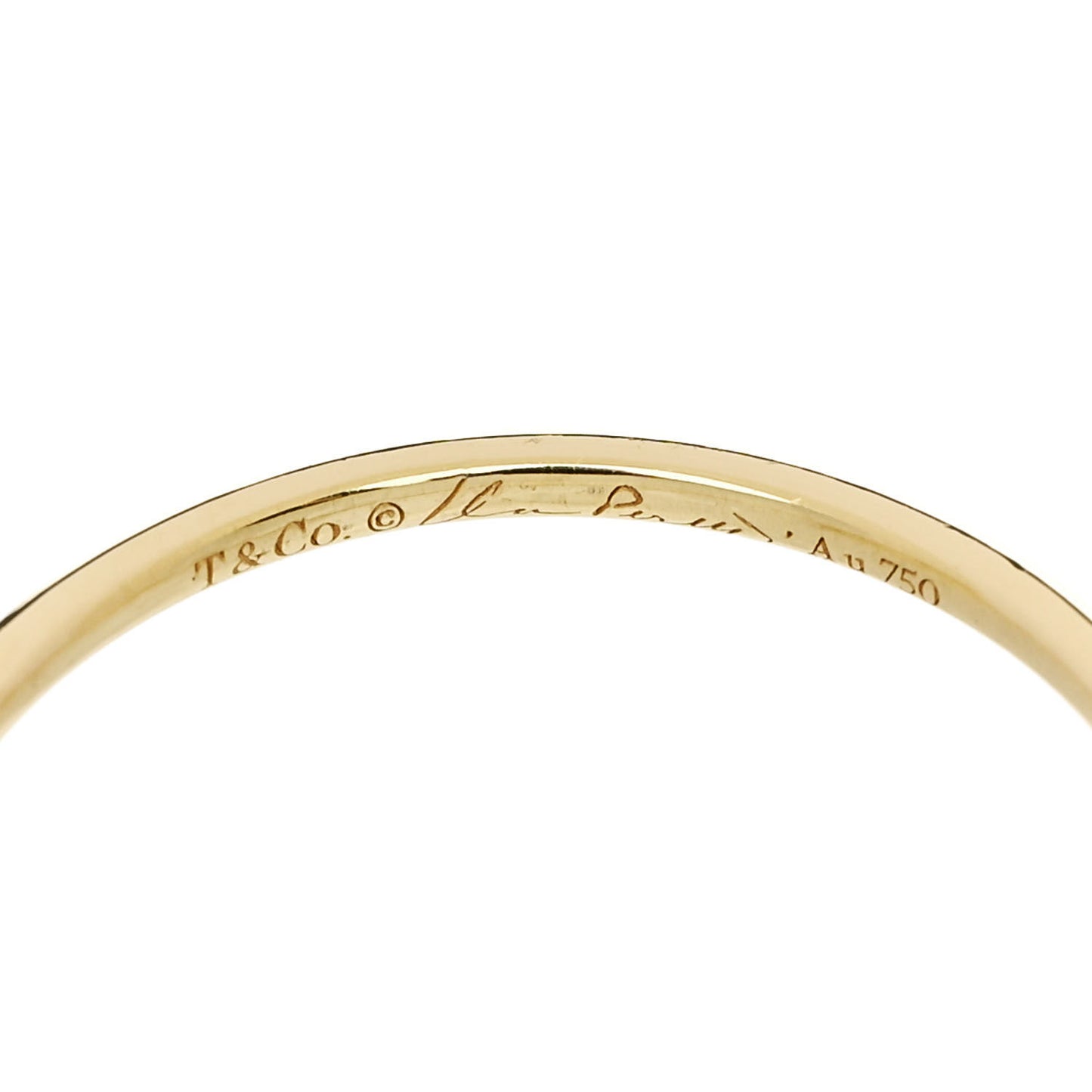 18K Yellow Gold Diamond Elsa Peretti Hoop Ring 50 5.25