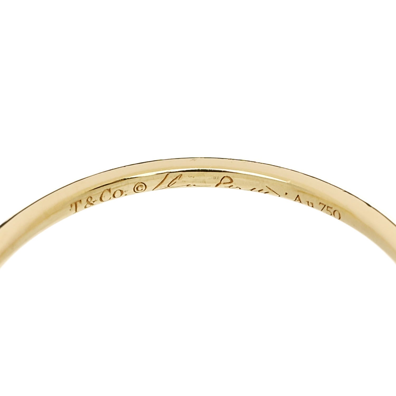 Tiffany 18K Yellow Gold Diamond Elsa Peretti Hoop Ring 50 5.25 4 of 4