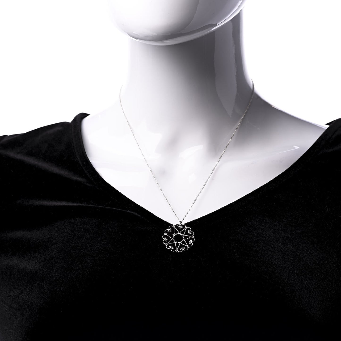 Sterling Silver Paloma Picasso Hearts Medallion Pendant Necklace