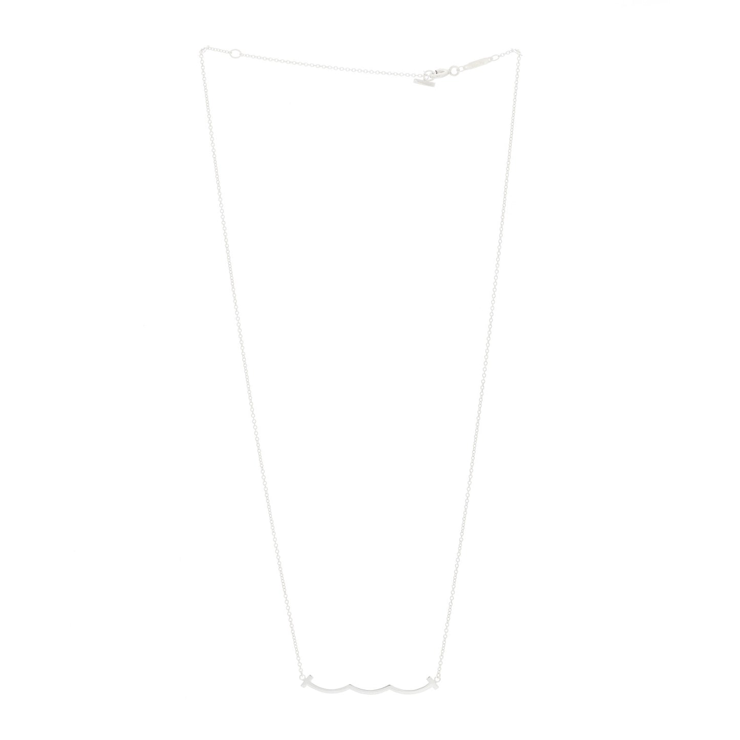 Sterling Silver Small T Wave Pendant Necklace