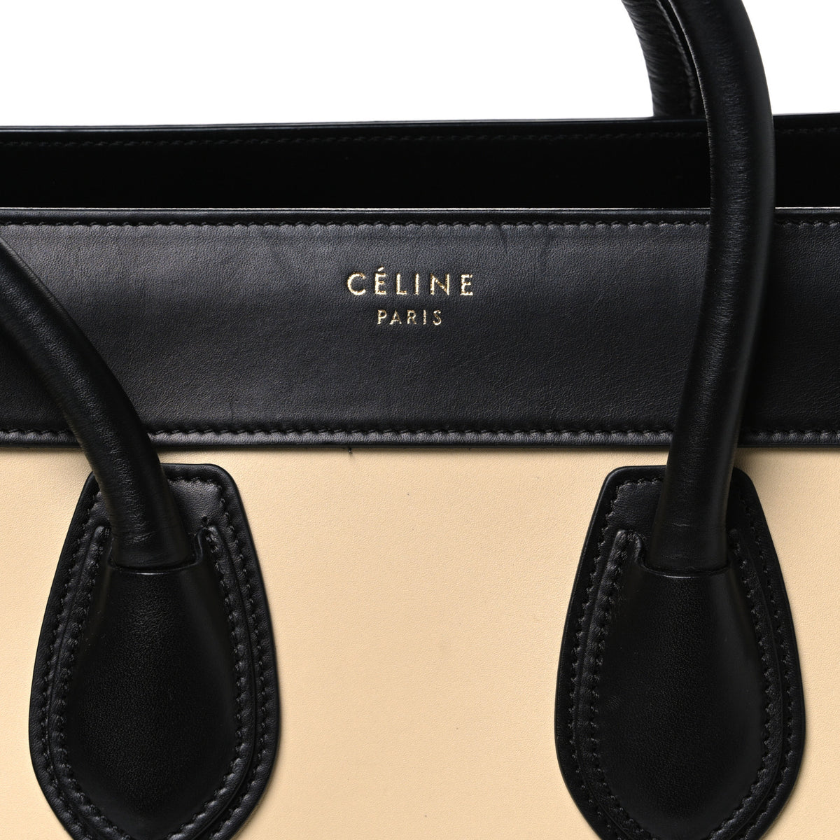 Celine Smooth Calfskin Micro Bi-Color Luggage Black White Brown 8 of 10