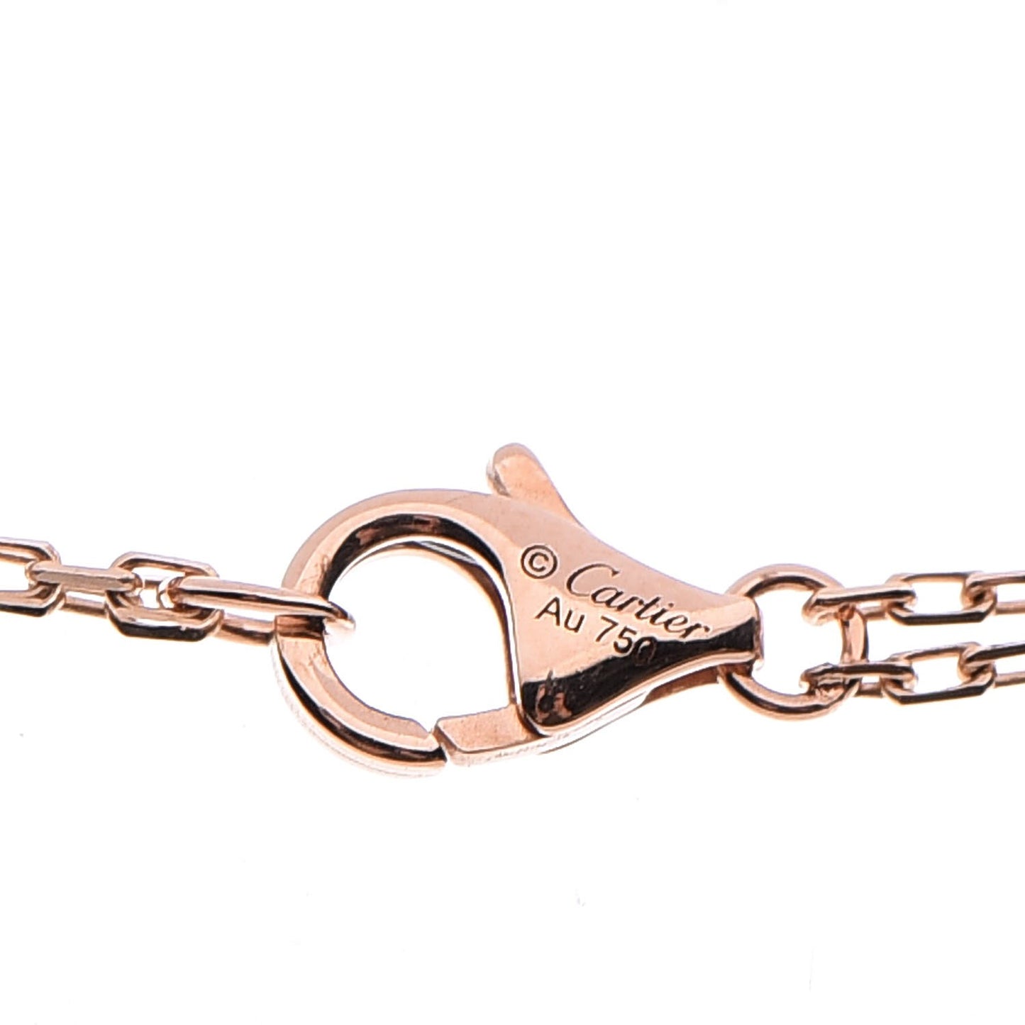 18K Pink Gold 2 Diamond LOVE Necklace