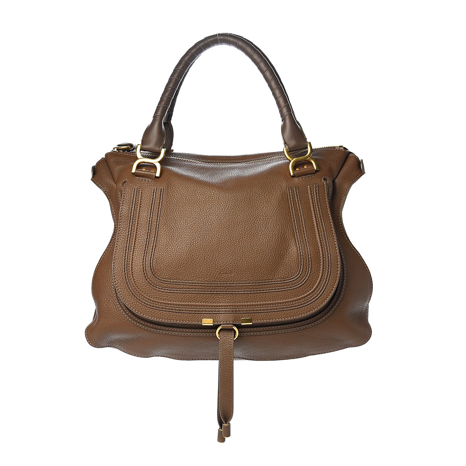 Chloe Calfskin Large Marcie Satchel Barbour Khaki 1 of 9