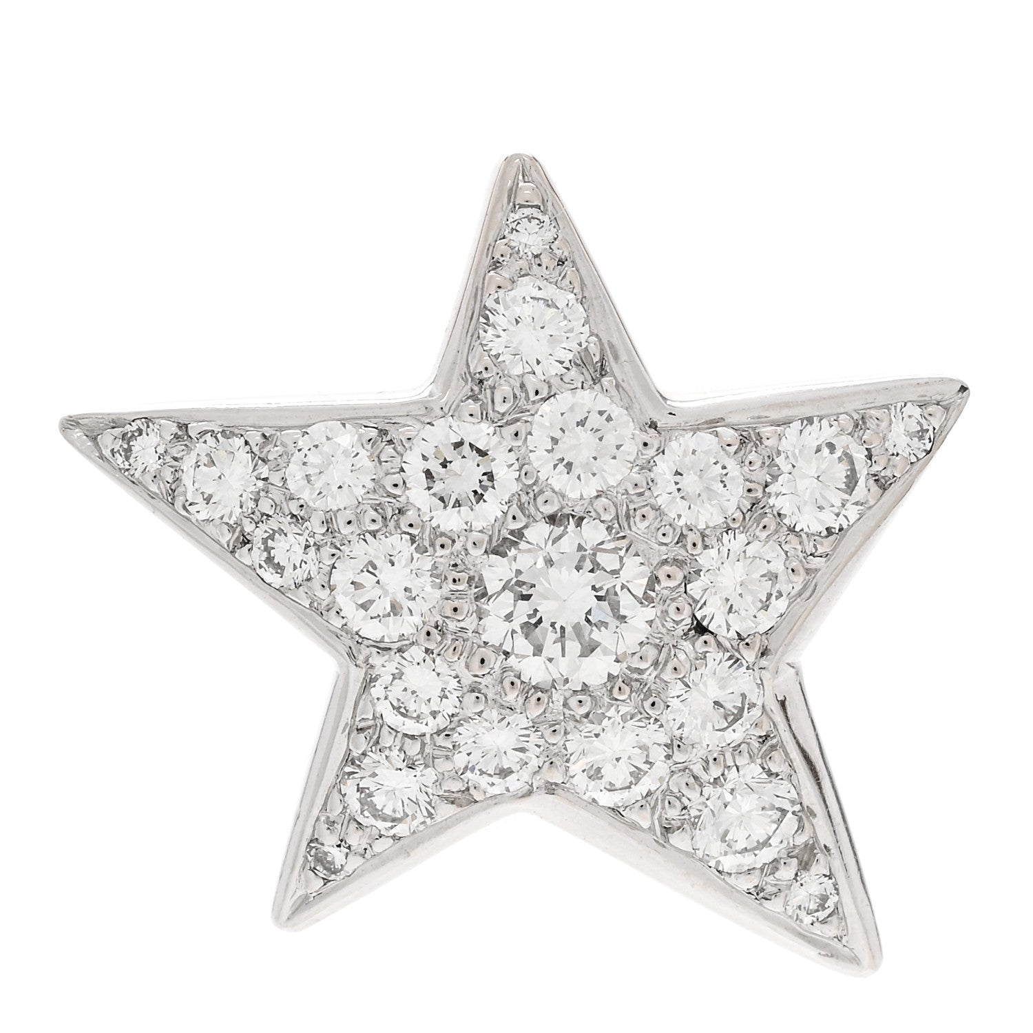 Chanel 18K White Gold Diamond Comete Geode Pendant 1 of 3