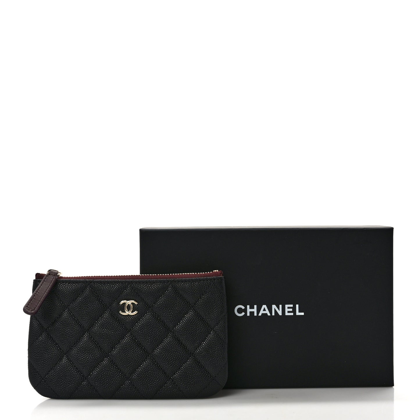 Caviar Quilted Small Cosmetic Case Black