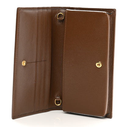Gucci GG Supreme Monogram Azalea Calfskin Horsebit 1955 Wallet On Chain Beige Ebony Brown Sugar 5 of 11