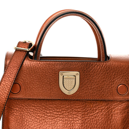 Christian Dior Metallic Grained Calfskin Mini Diorever Flap Orange 7 of 11