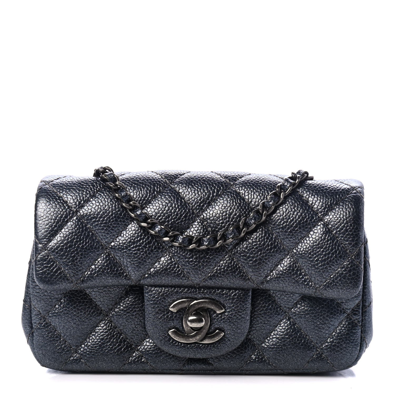 Chanel Metallic Caviar Quilted Extra Mini Flap Dark Grey 1 of 4