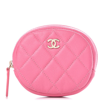 Chanel Caviar Quilted Zip Around Classic Coin Purse Pink 1 of 8