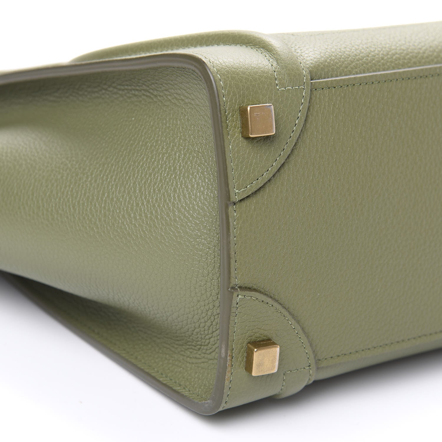 Celine Drummed Calfskin Micro Luggage Light Khaki 8 of 9