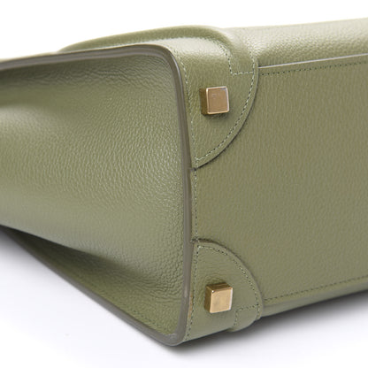 Celine Drummed Calfskin Micro Luggage Light Khaki 8 of 9