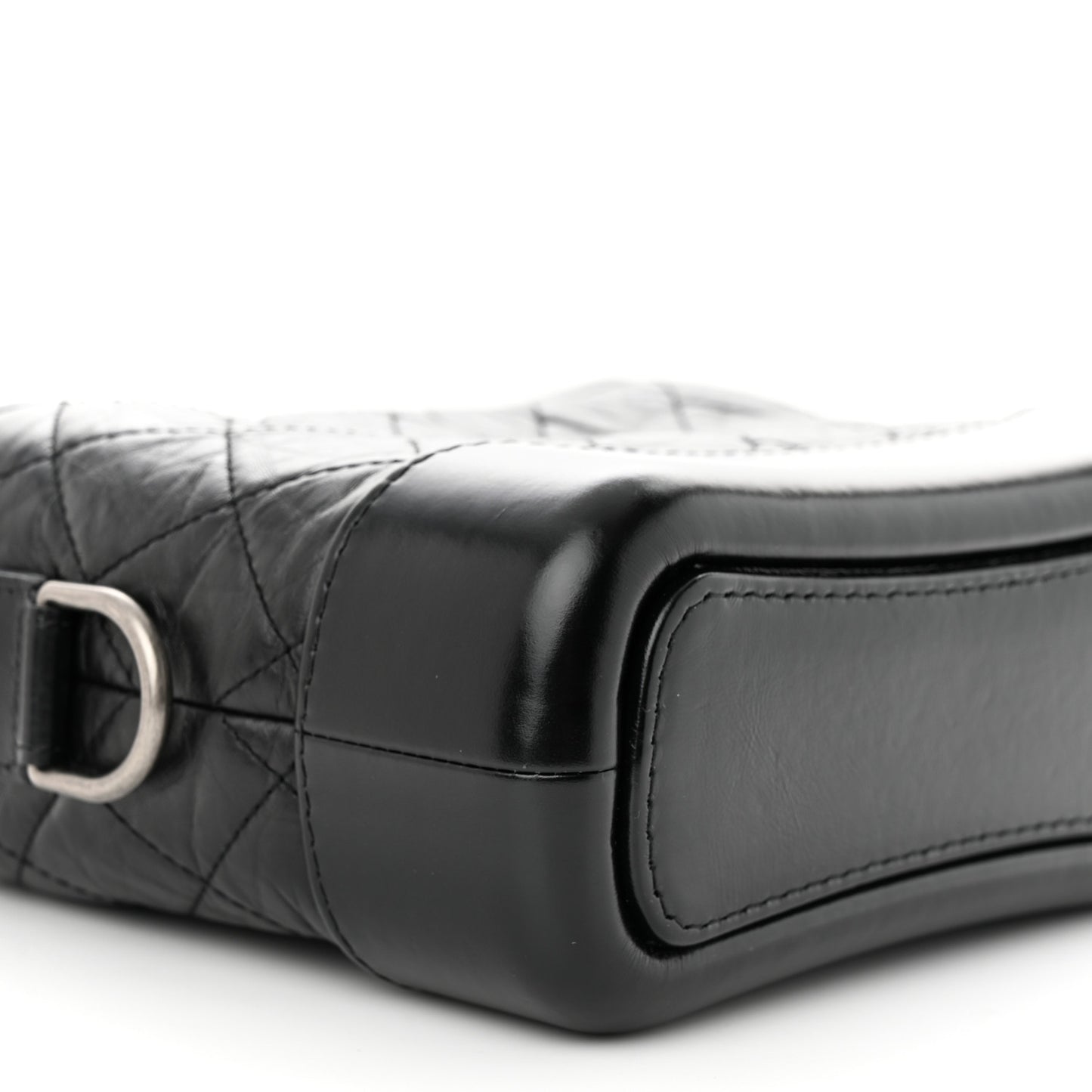 Aged Calfskin Quilted Small Gabrielle Hobo Black