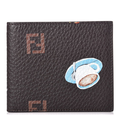Fendi Calfskin Romano St. Oggetti Bi-Fold Wallet Marrone Sand 1 of 8