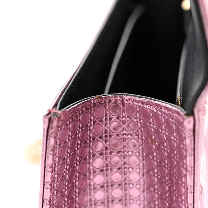 Christian Dior Metallic Patent Micro-Cannage Medium Diorama Flap Bag Pink 12 of 12