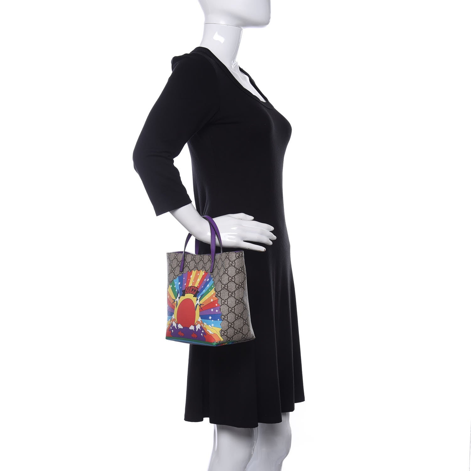 Gucci GG Supreme Monogram Childrens Rainbow Birds Tote 2 of 10