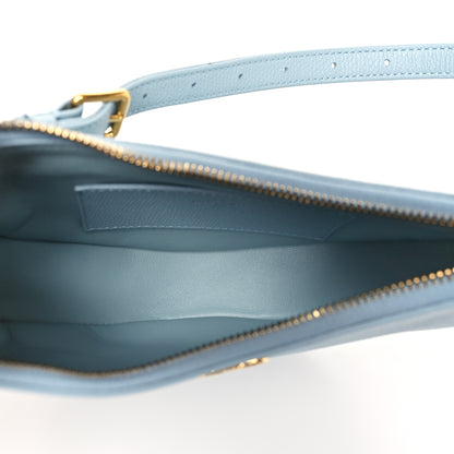 Valentino Garavani Grainy Calfskin Mini Vlogo Signature Hobo Bag Light Blue 5 of 9