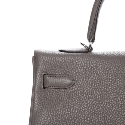 Hermes Taurillon Clemence Kelly Retourne 32 Etain 29 of 33