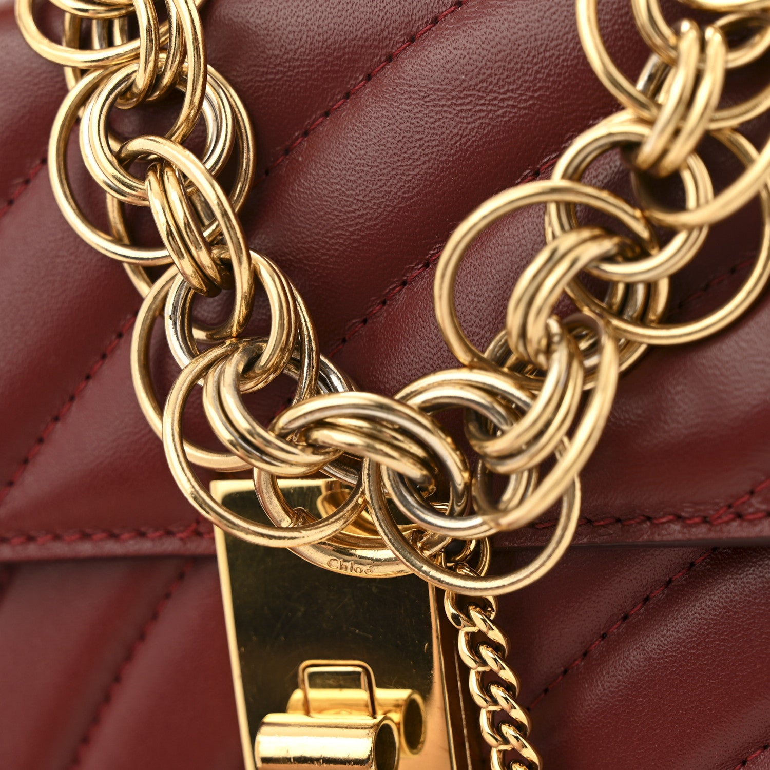 Chloe Calfskin Quilted Mini Drew Bijou Shoulder Bag Dahlia Red 14 of 14