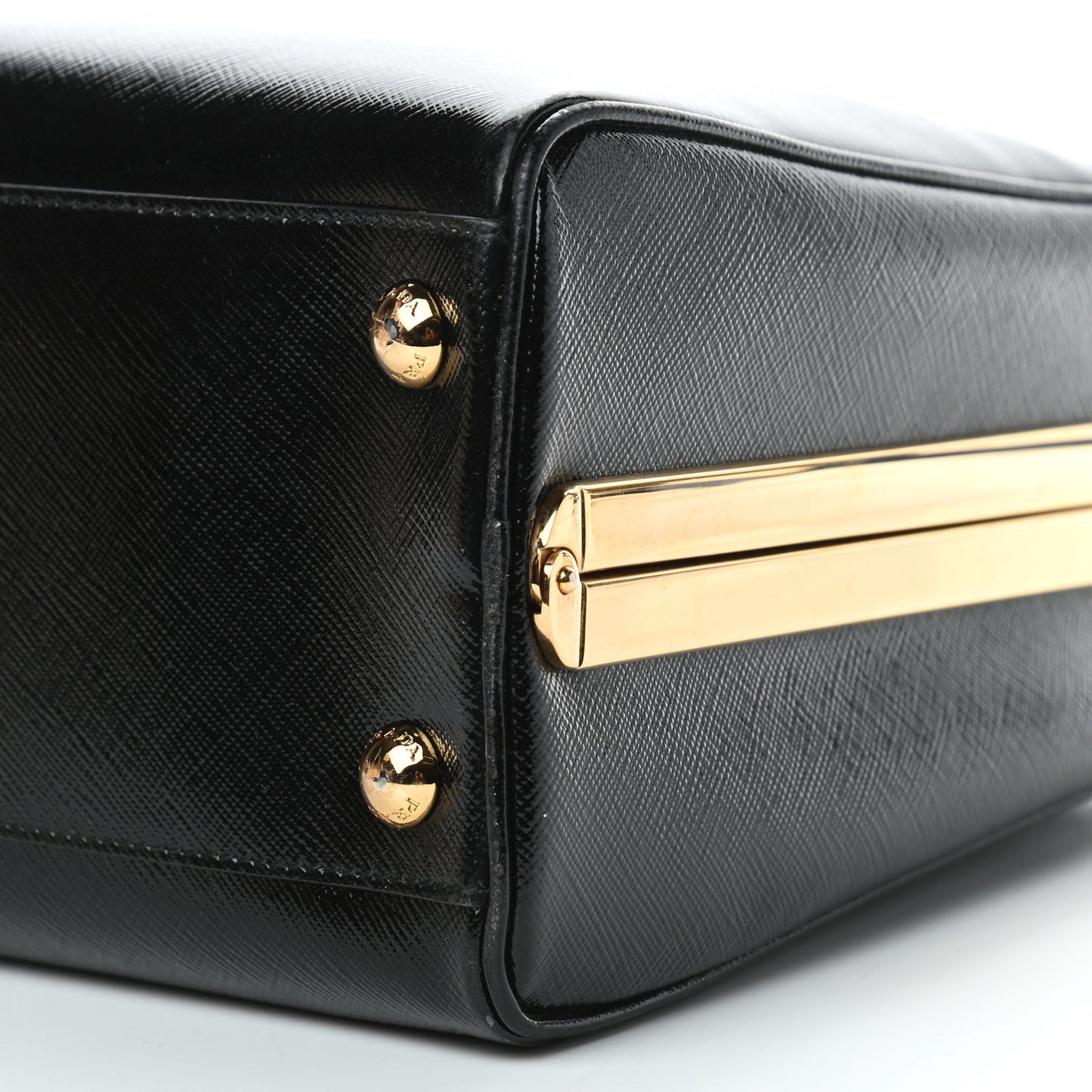 Saffiano Vernice Pyramid Bag Black