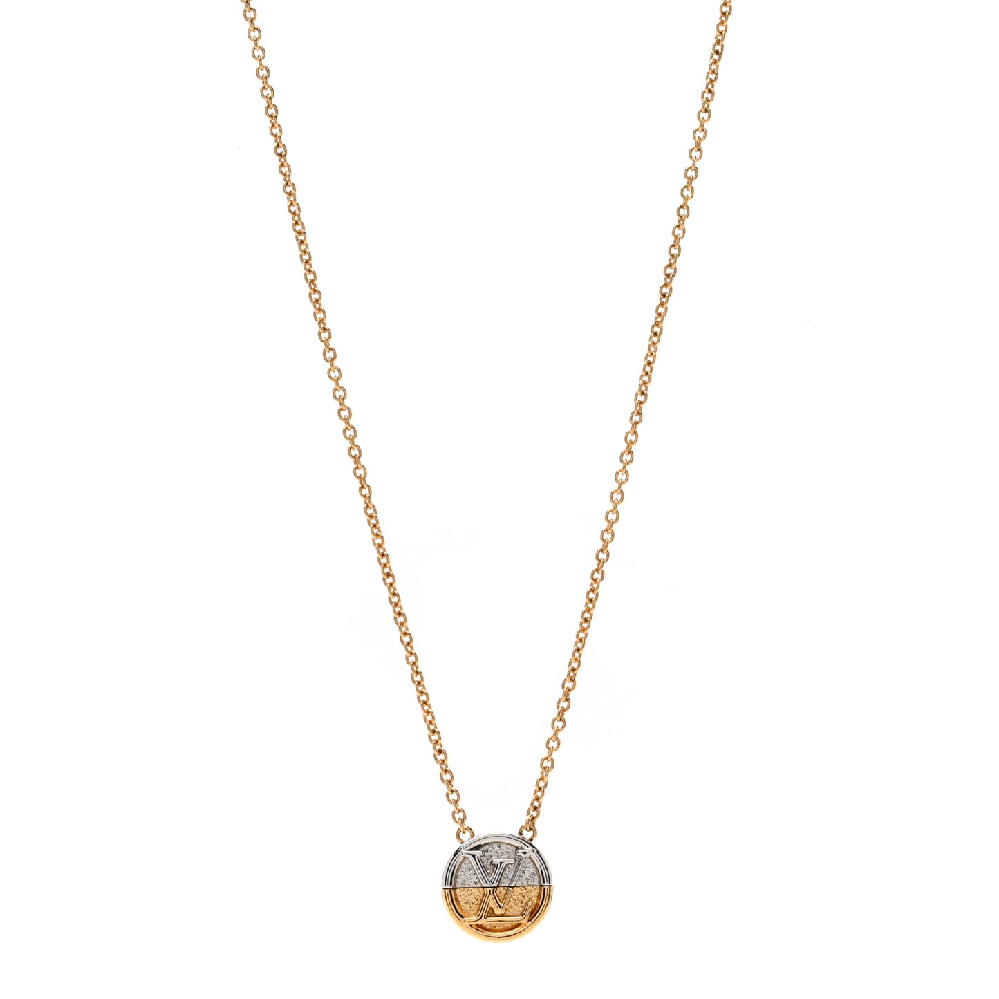 Metal L to V Necklace Gold Silver