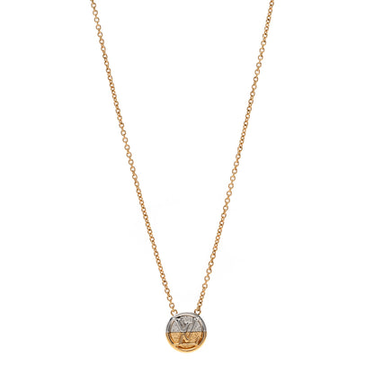 Louis Vuitton Metal L to V Necklace Gold Silver 1 of 4