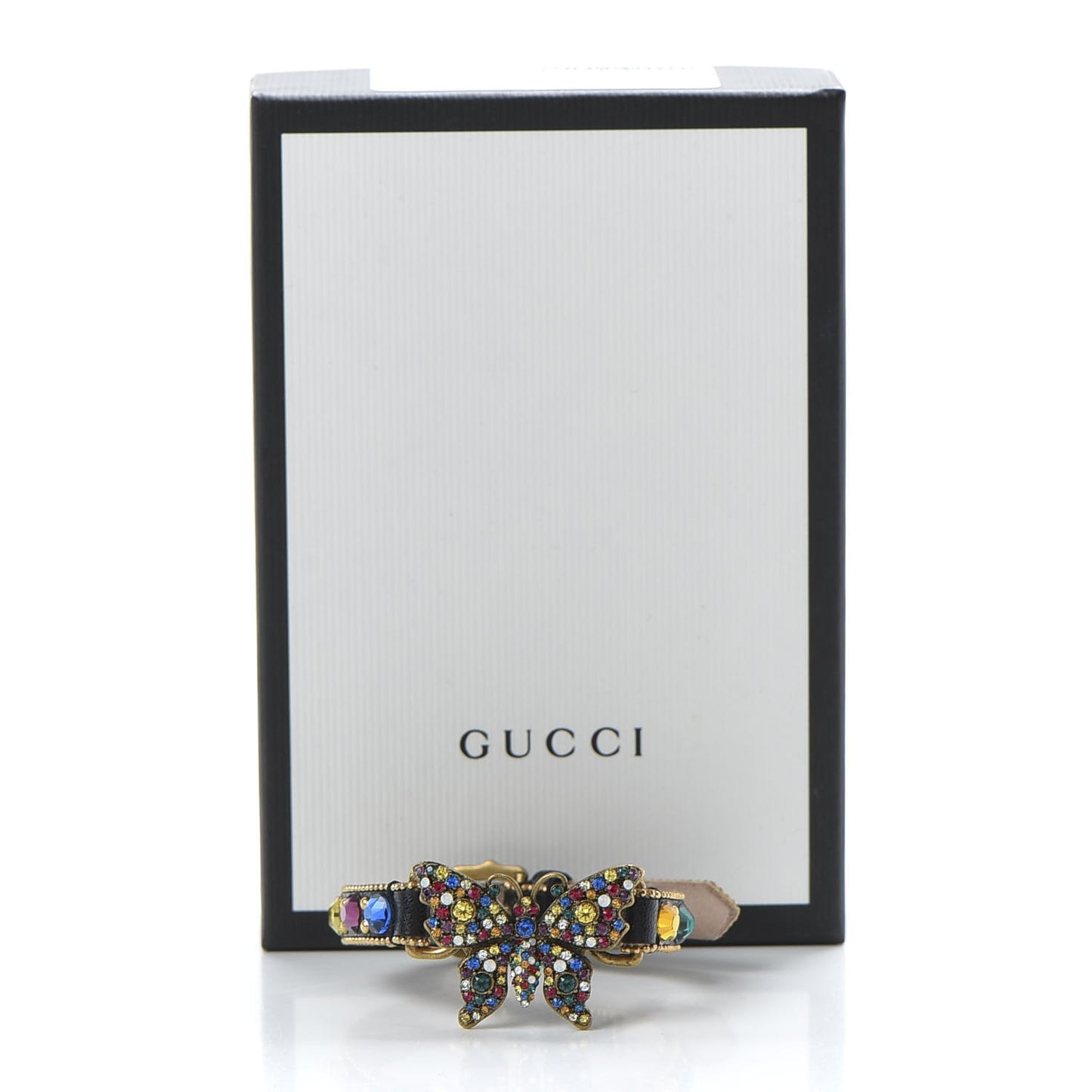 Calfskin Crystal Butterfly Bracelet Multicolor