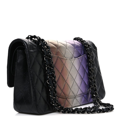 Chanel Metallic Calfskin Quilted Ombre Medium Double Flap Black 3 of 10