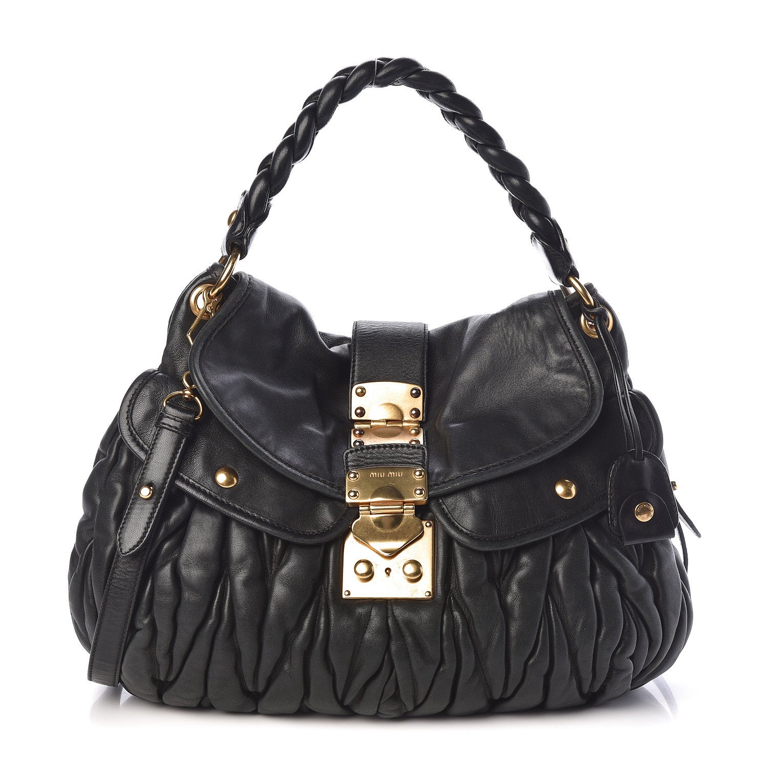 Miu Miu Nappa Matelasse Coffer Hobo Black 1 of 9