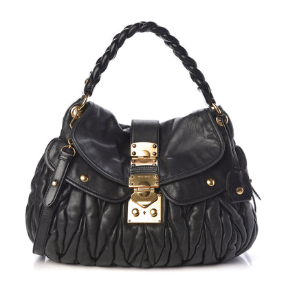 Miu Miu Nappa Matelasse Coffer Hobo Black 1 of 9