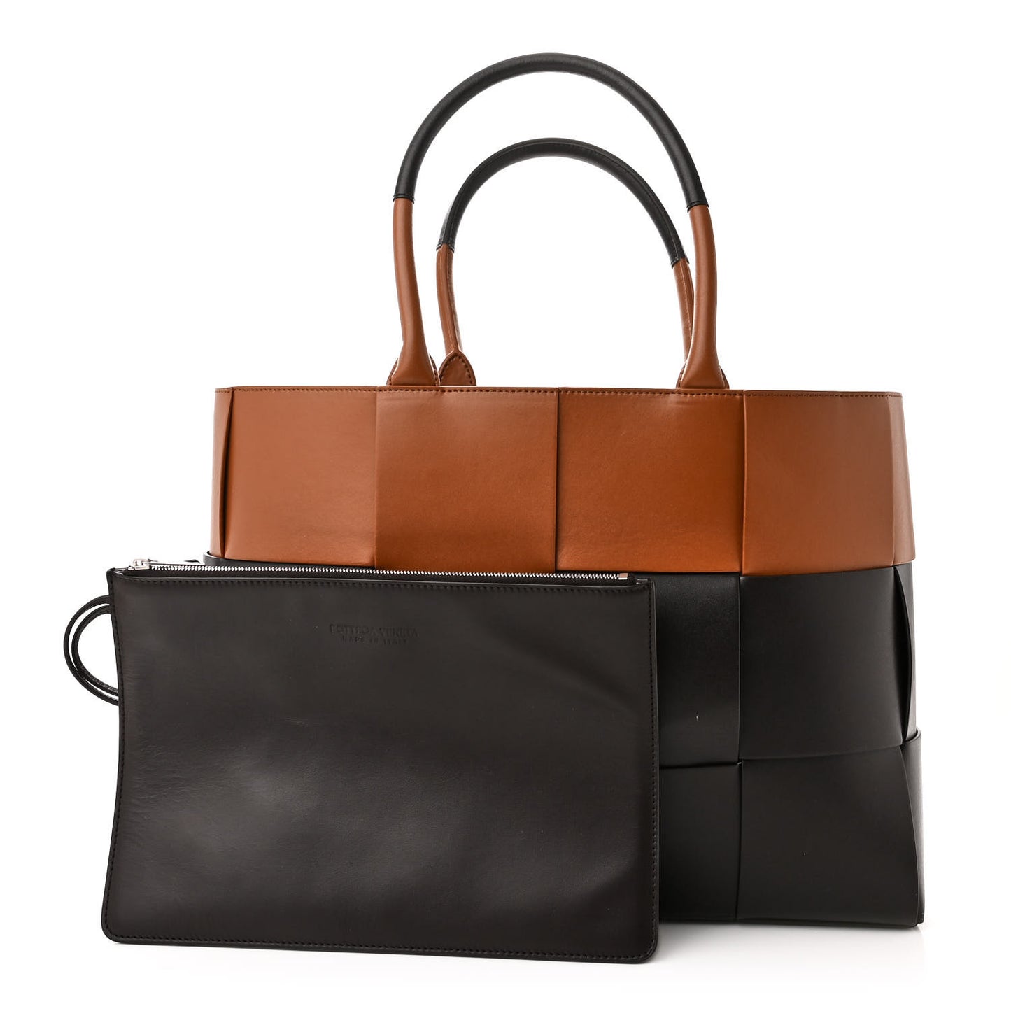 Nappa Maxi Intrecciato Medium Arco Tote Fondant Wood