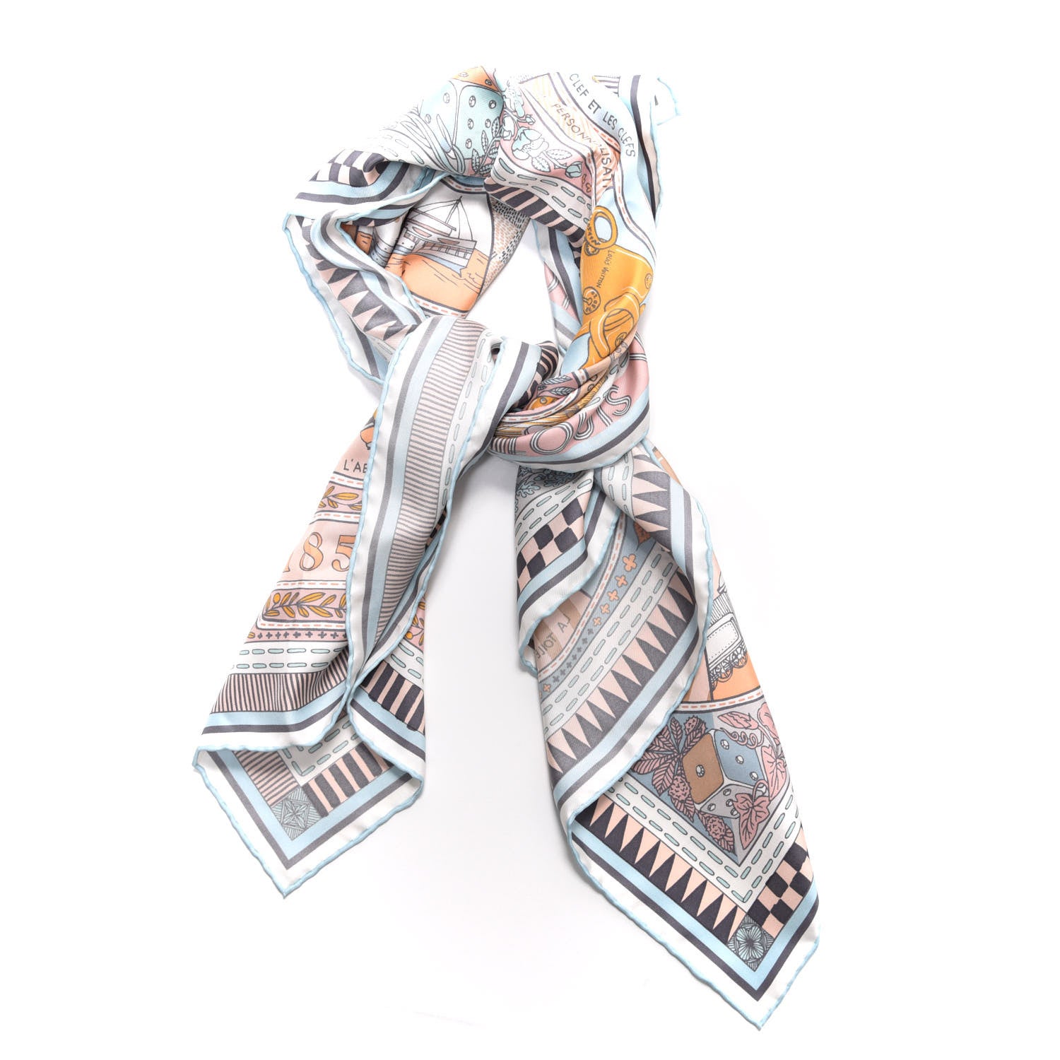 Louis Vuitton Silk Jeu De Louis Scarf Blush 2 of 9