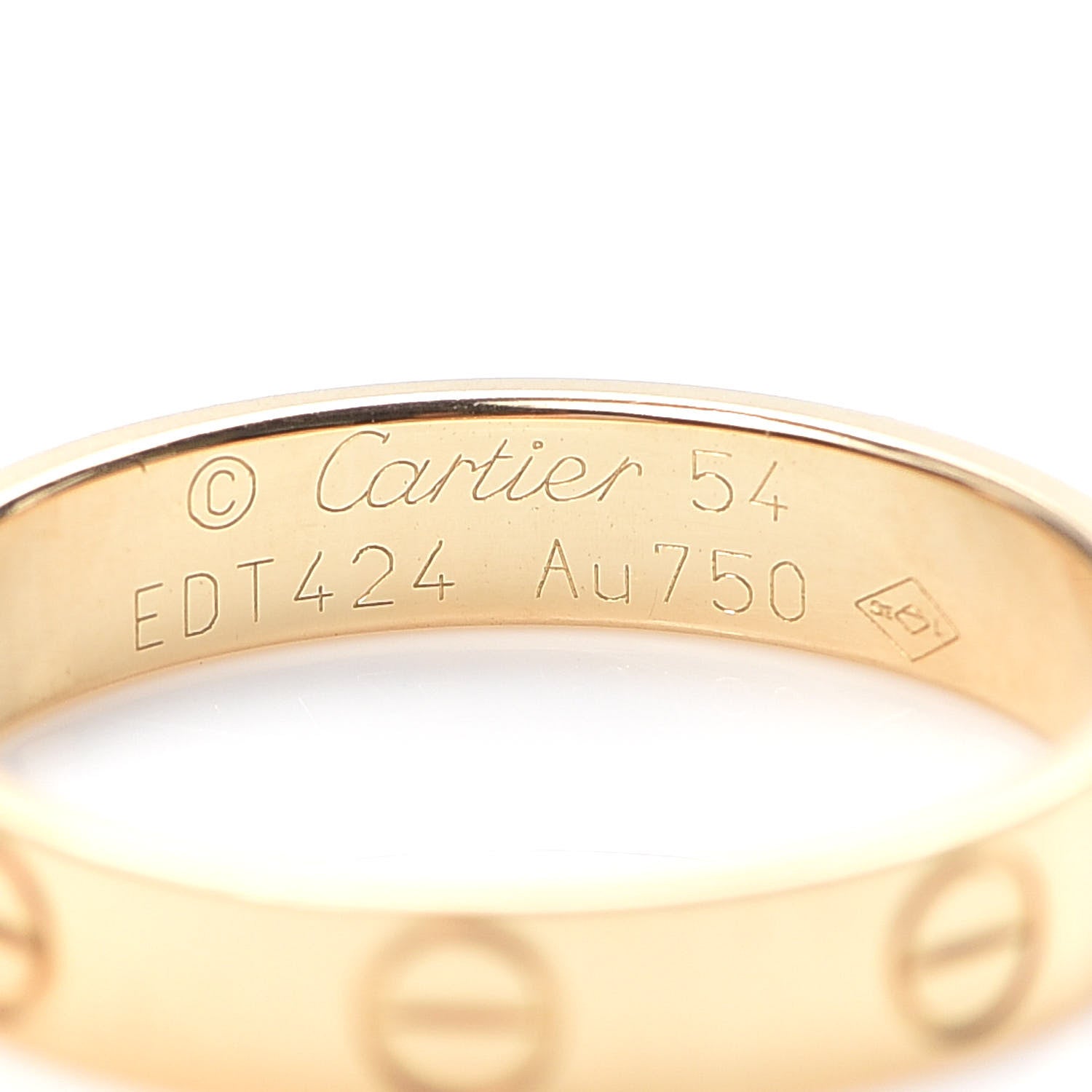 Cartier 18K Yellow Gold 3.5mm LOVE Wedding Band Ring 54 6.75 4 of 6
