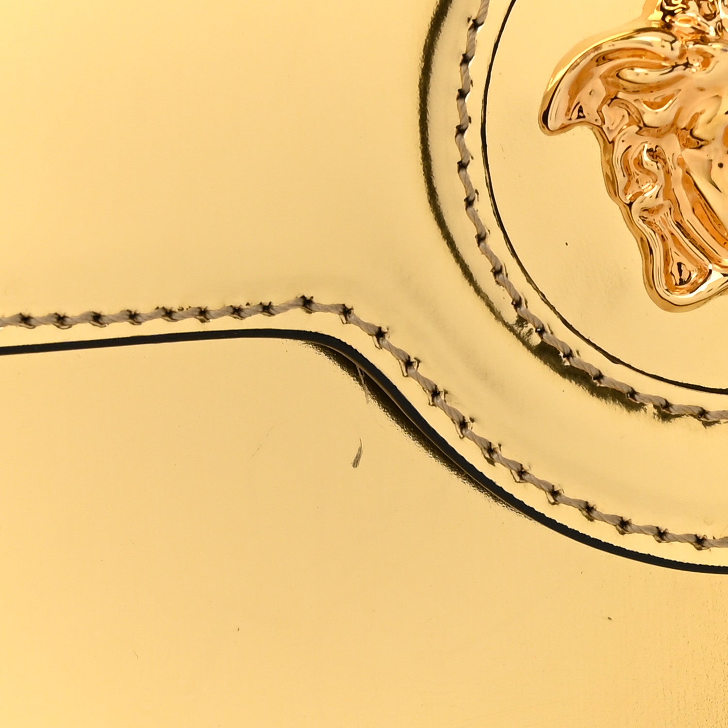 Versace Patent Metallic La Medusa Pouch On Chain Gold 11 of 12