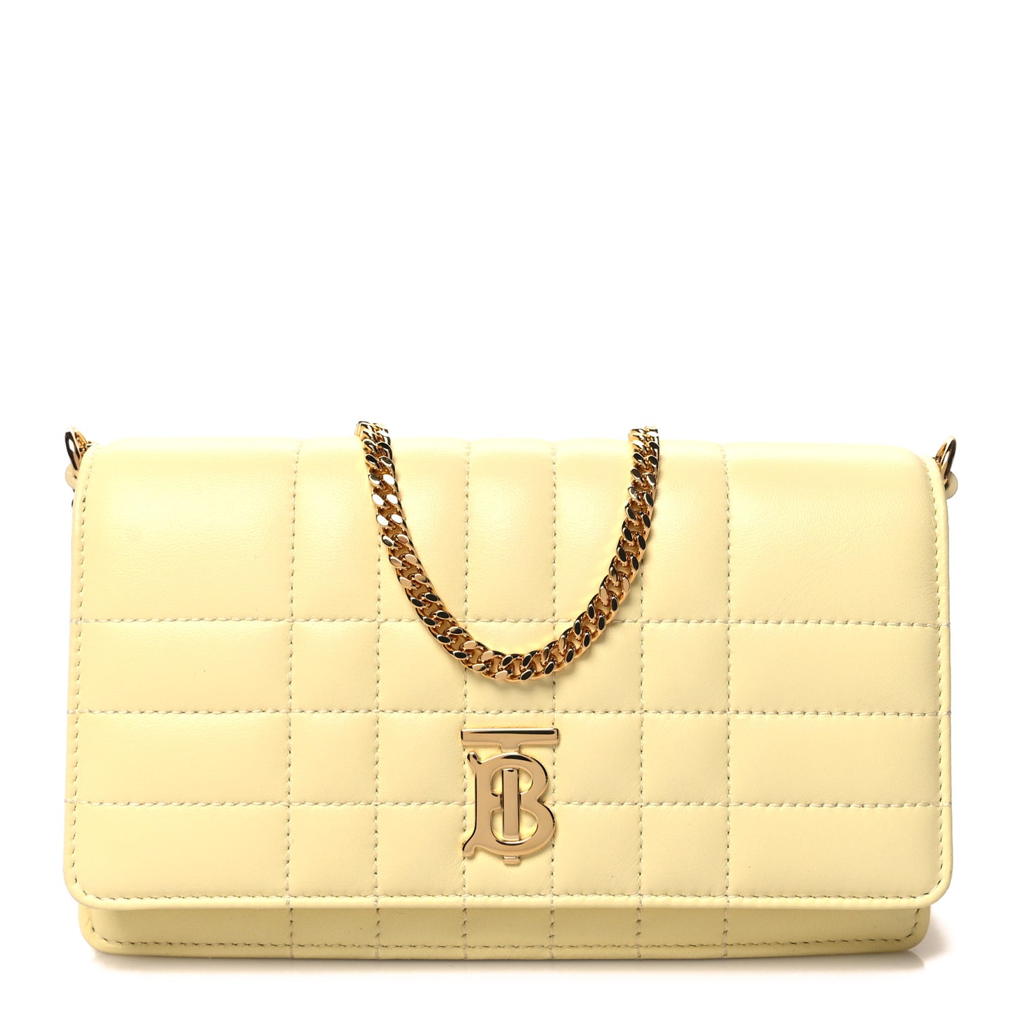 Lambskin Quilted Lola Clutch On Chain Cool Lemon