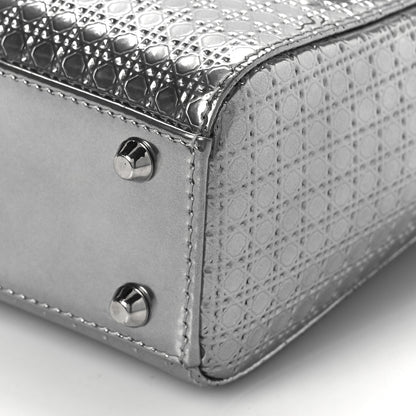 Christian Dior Metallic Patent Micro-Cannage Mini Lady Dior Silver 7 of 10