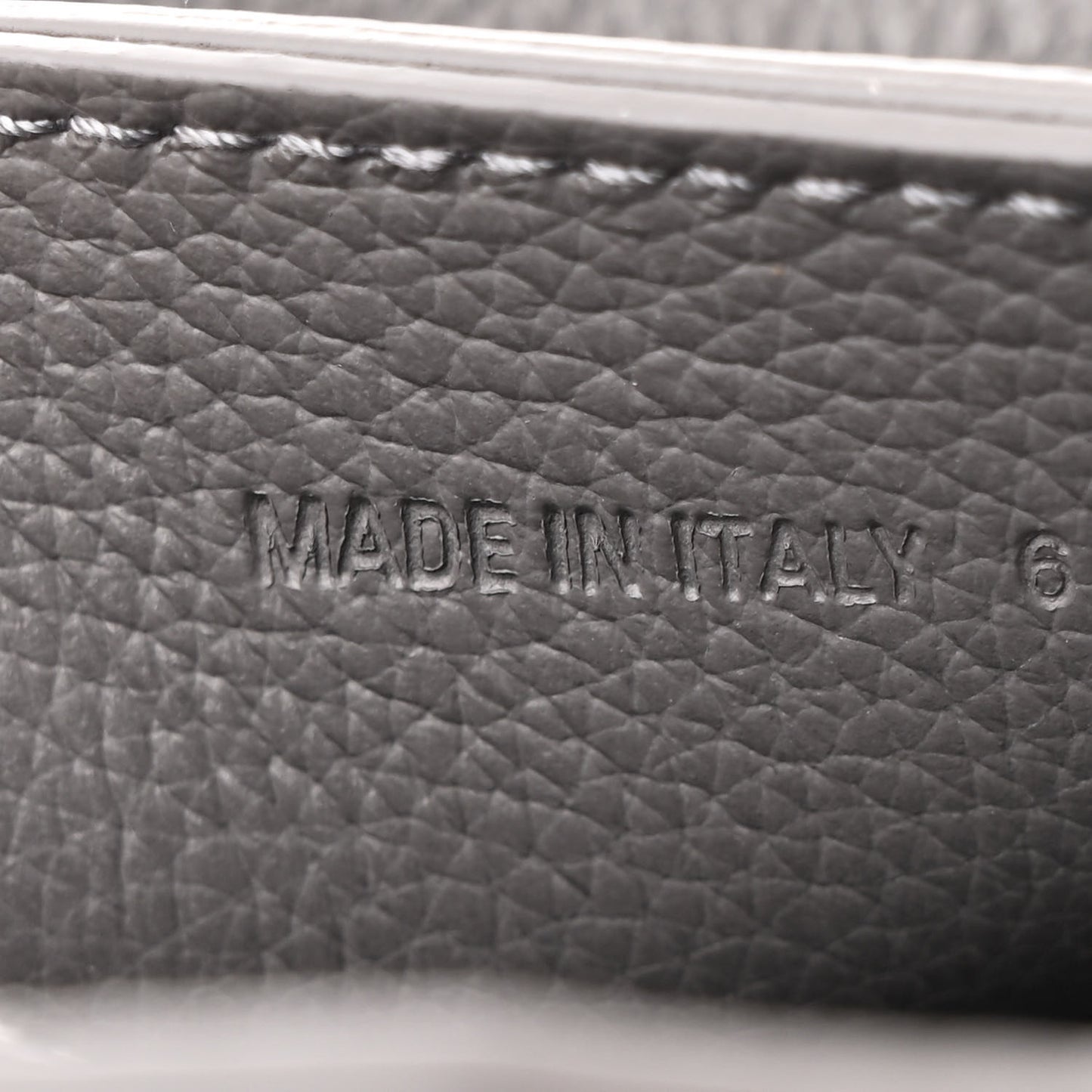 Grained Calfskin Neo Classic Silver Hardware Mini City Dark Grey