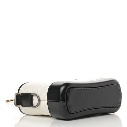 Chanel Aged Calfskin Quilted Small Gabrielle Hobo Black White 4 of 11
