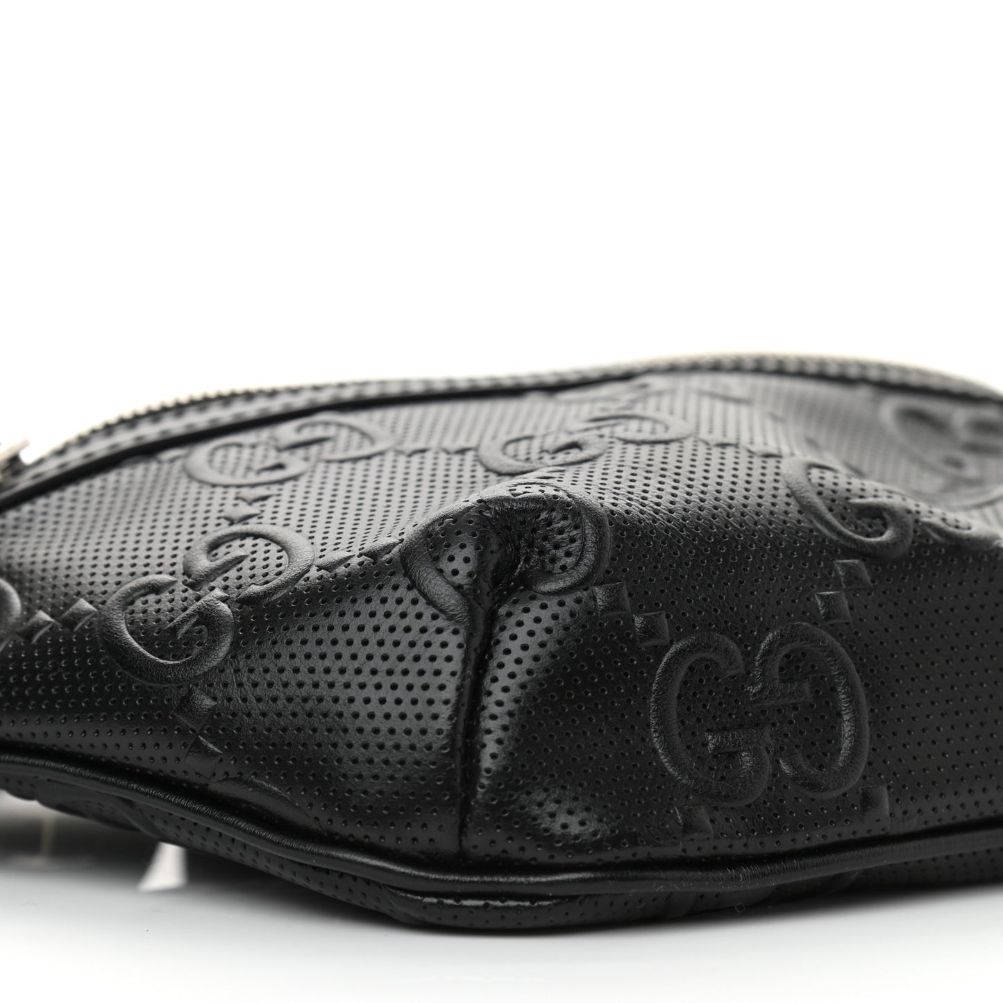 Calfskin GG Tennis Embossed Belt Bag Black