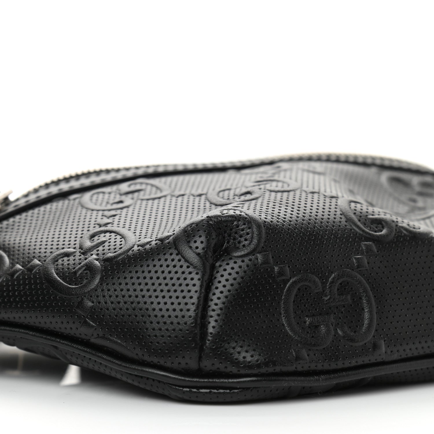 Gucci Calfskin GG Tennis Embossed Belt Bag Black 8 of 10