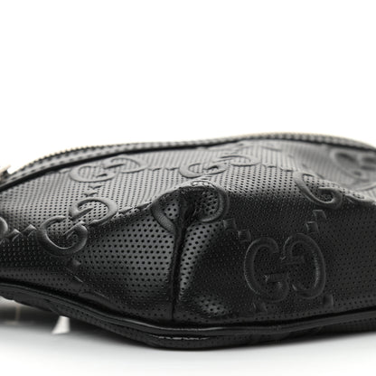 Gucci Calfskin GG Tennis Embossed Belt Bag Black 8 of 10