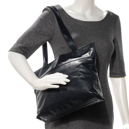 Chanel Lambskin CC Shopper Tote Navy 2 of 7