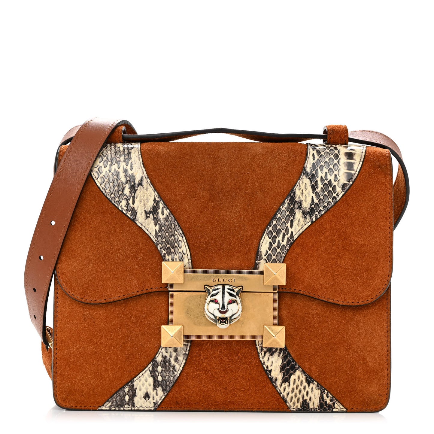 Snakeskin Suede Osiride Shoulder Bag Bright Cuir