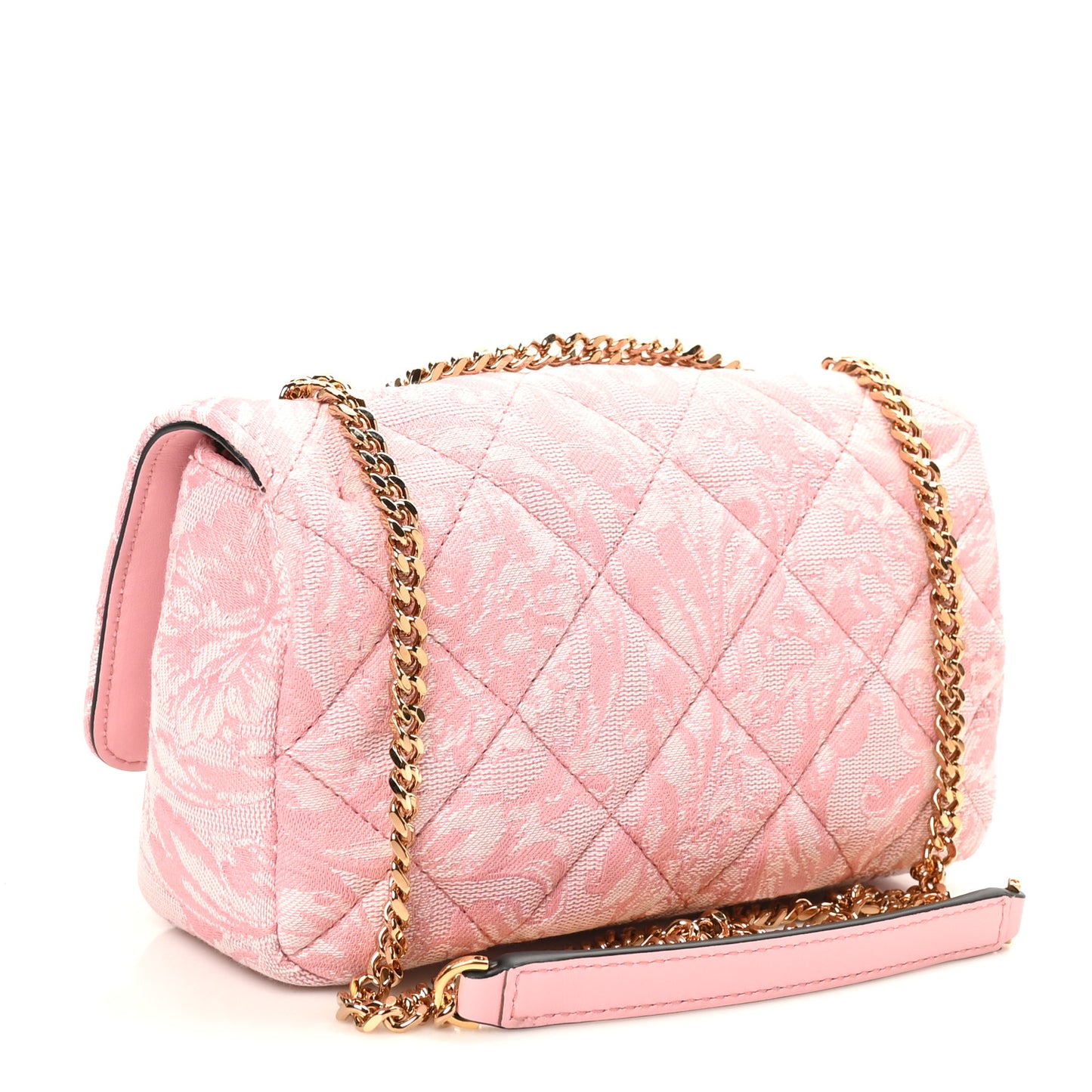 Baroque Jacquard Quilted Small Medusa Shoulder Bag Baby Pink