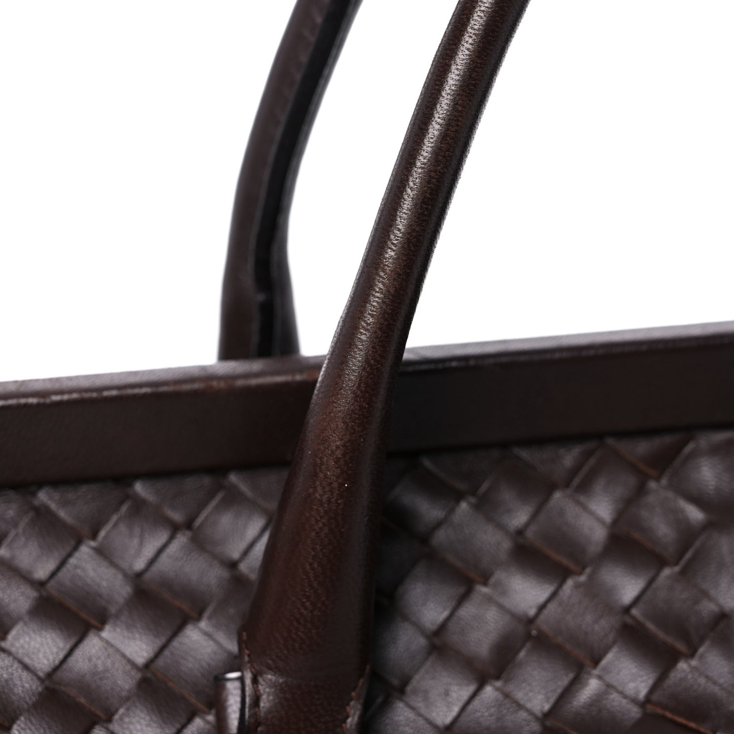 Nappa Intrecciato Frame Shoulder Bag Ebano