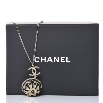 Chanel Crystal CC Roman Palace Dome Long Necklace Gold 10 of 10