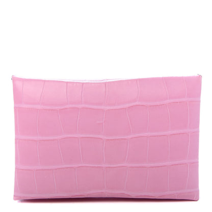 Hermes Matte Alligator Calvi Card Case 5P Pink 1 of 7